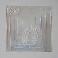 Tecnica mista su tela, gessi con spatole e acrilici 24x24